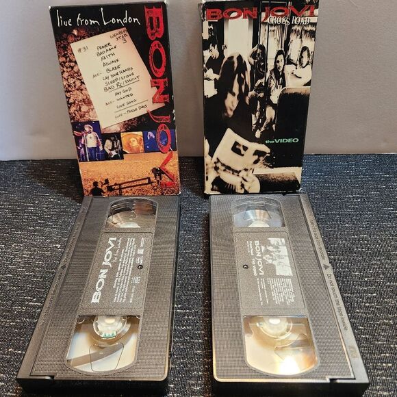 Bon Jovi VHS TAPES Lot Of 2 CROSS ROAD AND LIVE FROM LONDON - Picture 1 of 5